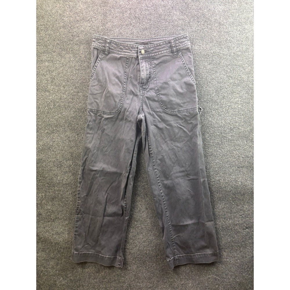 Prana Kanab Utility Pants Womens 2 Gray Organic Cotton Carpenter Straight